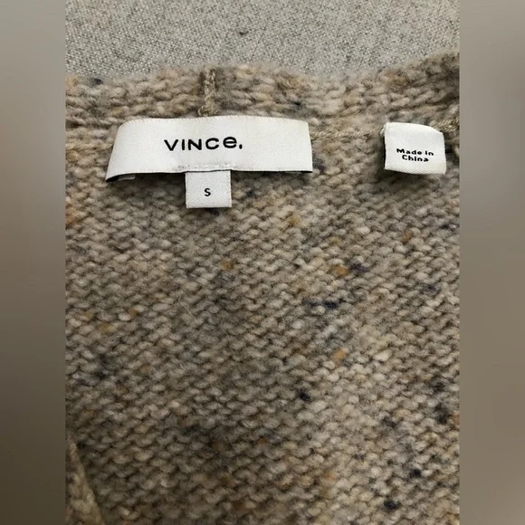 Cream Beige Vince Sweater V Neck Wool Alpaca Small - Picture 7 of 8